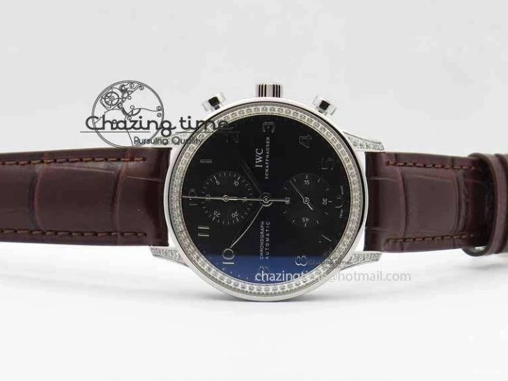 MIROTIME 0403 Unique Portuguese IW3714 Diam ZF V2 1:1 Best Edition Gray Dial On Brown Leather Strap A79350 (Slim Movement) 7250